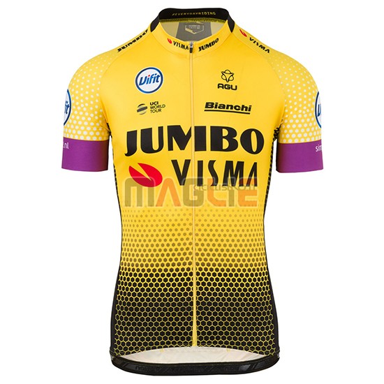 Maglia Jumbo Visma Manica Corta 2019 Giallo Nero